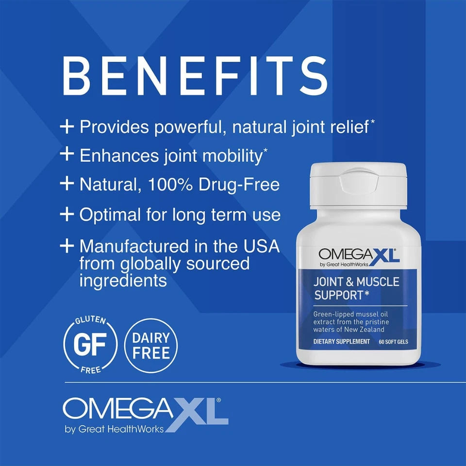 OmegaXL Joint & Muscle Support Dietary Supplement 300 Softgels Green-Lipped Mussel Oil